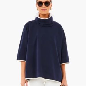 Tuckernuck Piper Leather Trim Funnel Neck Poncho OS